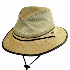 Mesh Crown Hemp Safari Fedora Hat