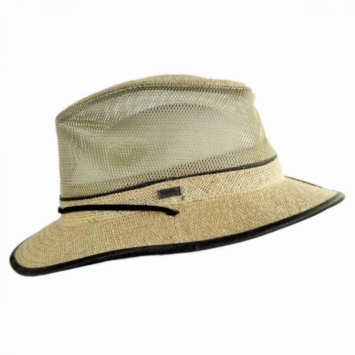 Mesh Crown Hemp Safari Fedora Hat