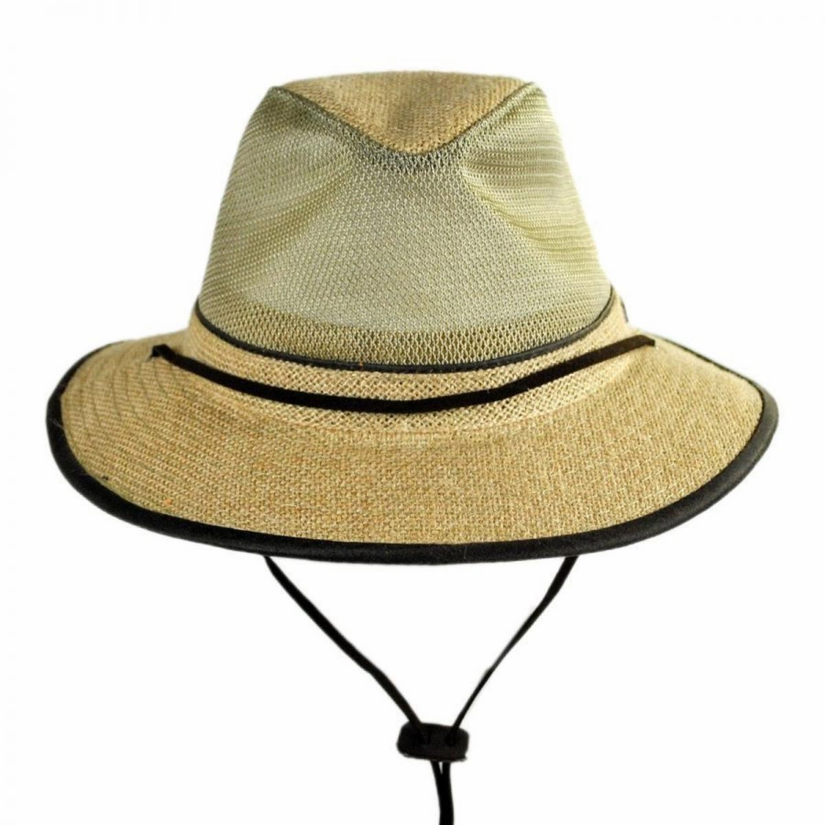 Mesh Crown Hemp Safari Fedora Hat