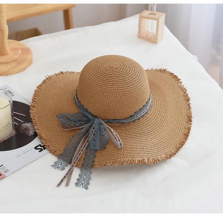 Mesh Fringe Sun Hat Women Summer Straw Family Sun Protection