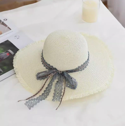 Mesh Fringe Sun Hat Women Summer Straw Family Sun Protection