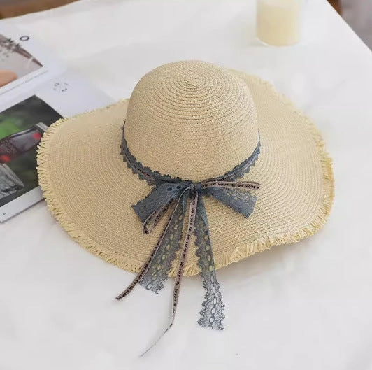 Mesh Fringe Sun Hat Women Summer Straw Family Sun Protection