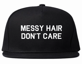 Messy Hair Dont Care Mens Snapback Hat