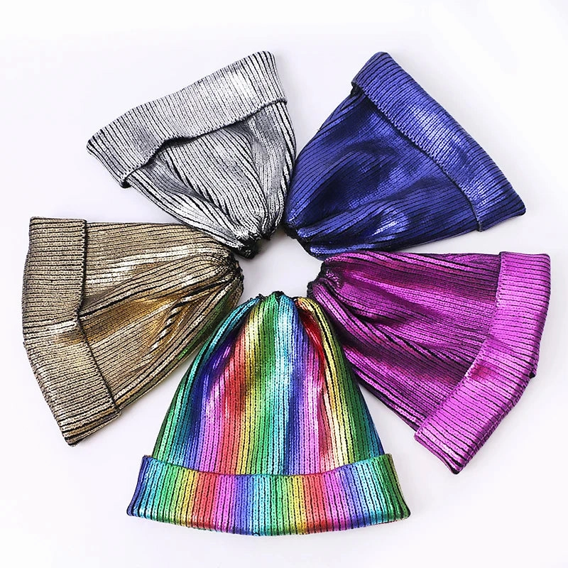 Metallic Glitter Degraded Beanie