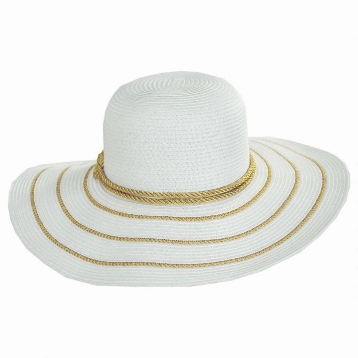 Metallic Sailor Knot Striped Straw Sun Hat