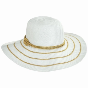 Metallic Sailor Knot Striped Straw Sun Hat