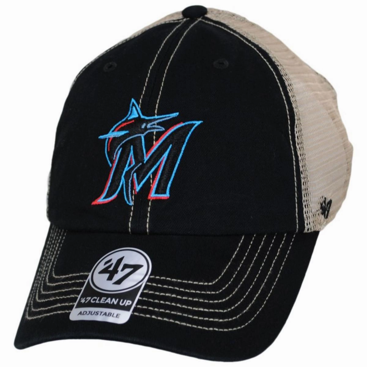 Miami Marlins Trawler 47 Mesh Clean Up Baseball Cap
