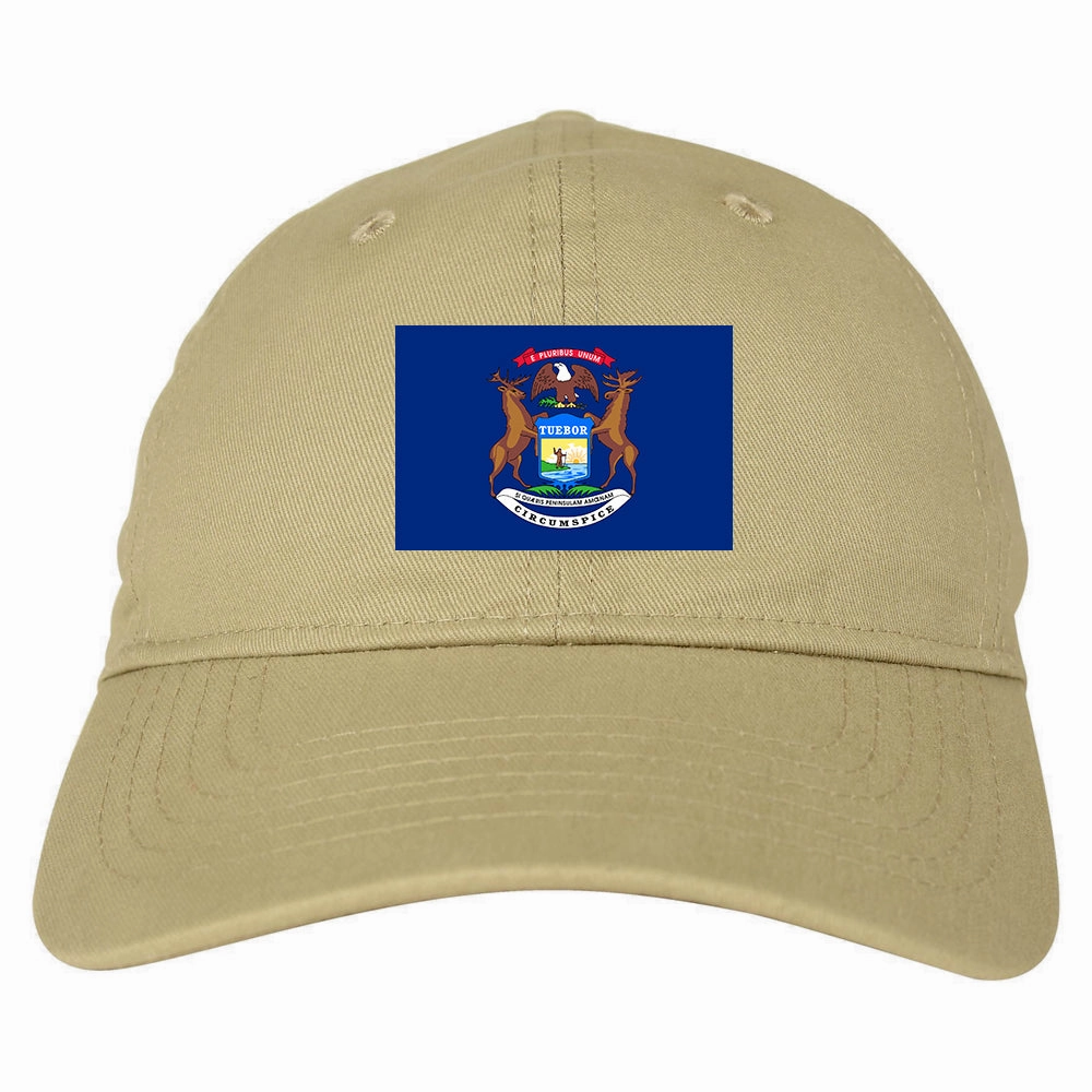 Michigan State Flag MI Chest Mens Dad Hat