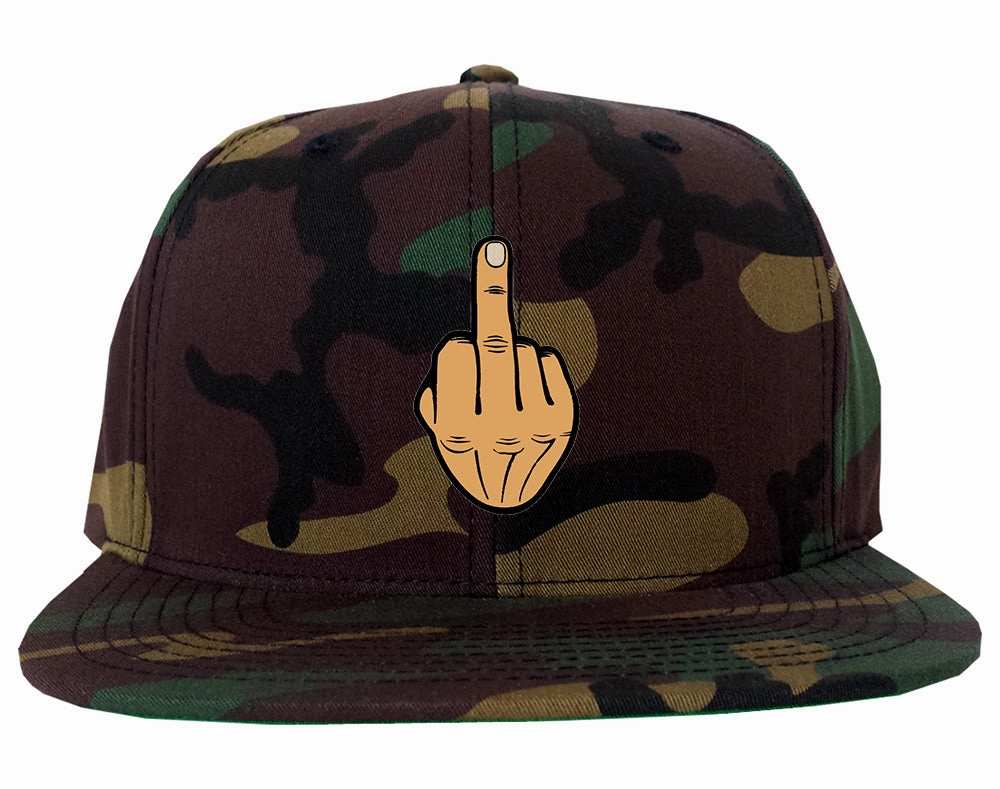 Middle Finger Funny Chest Mens Snapback Hat