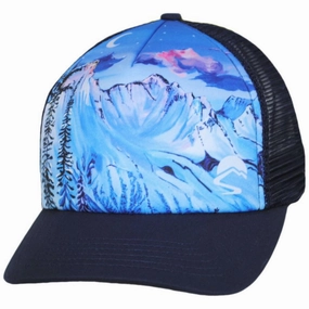 Midnight Mountain Trucker Snapback Baseball Cap