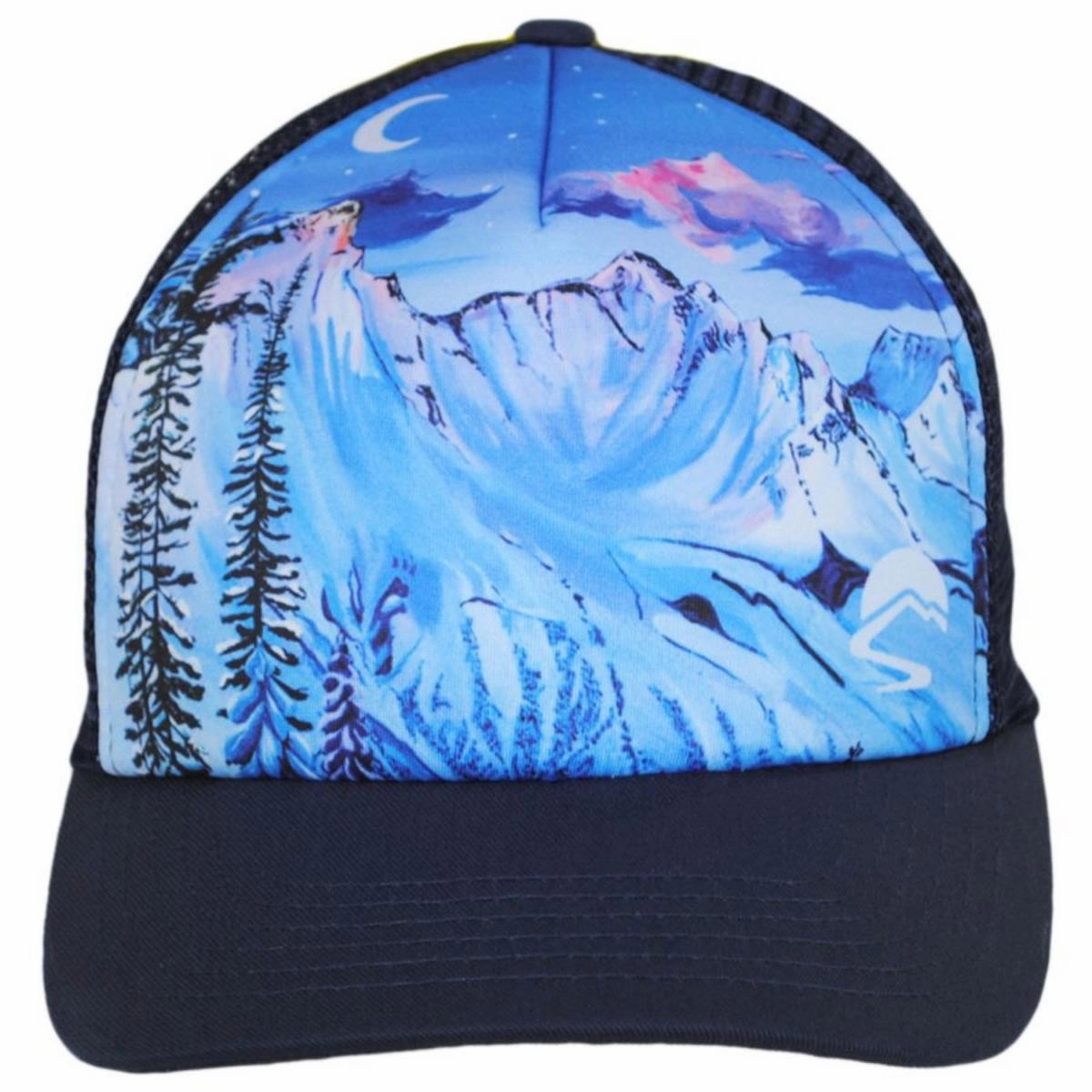 Midnight Mountain Trucker Snapback Baseball Cap