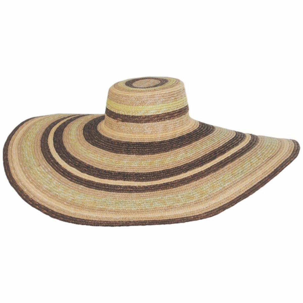 Milan Stripe Wide Brim Wheat Straw Sun Hat
