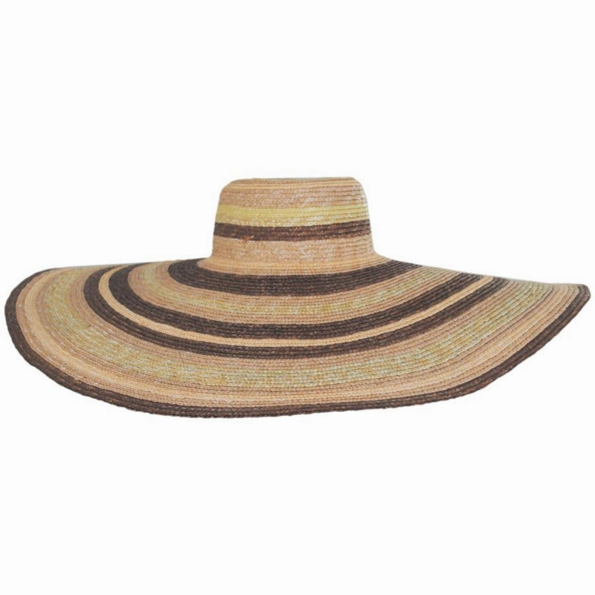Milan Stripe Wide Brim Wheat Straw Sun Hat