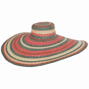 Milan Stripe Wide Brim Wheat Straw Sun Hat