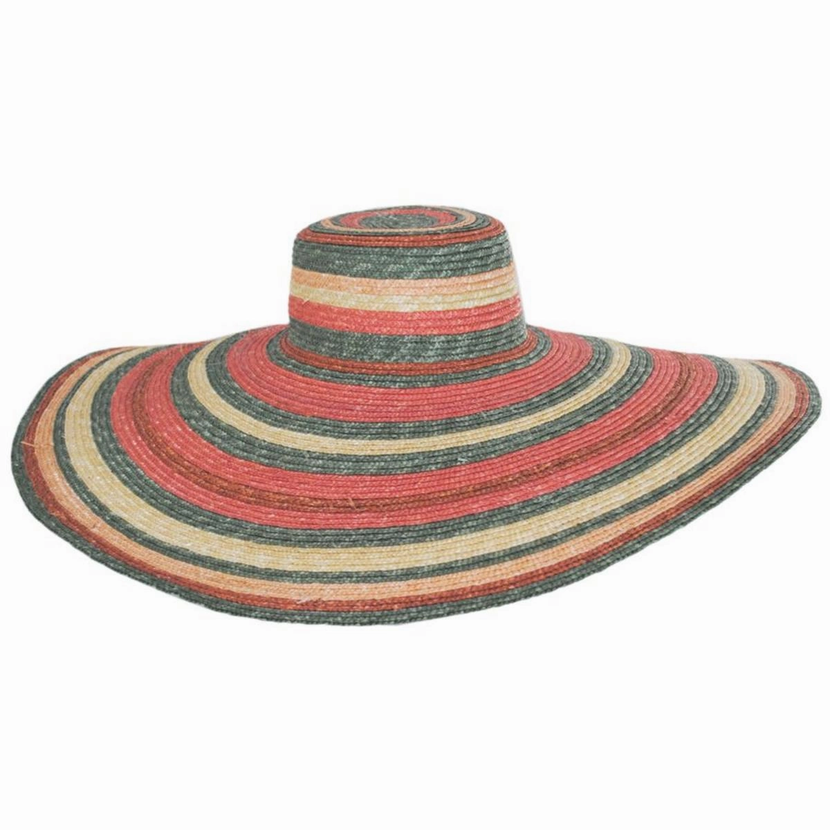 Milan Stripe Wide Brim Wheat Straw Sun Hat