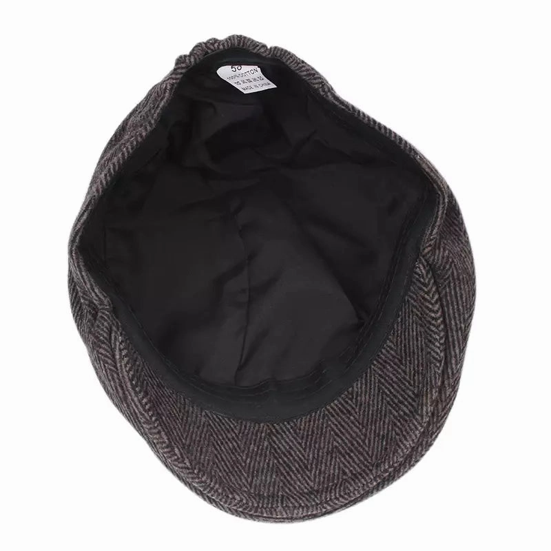 Milford Herringbone Cotton Flat Cap
