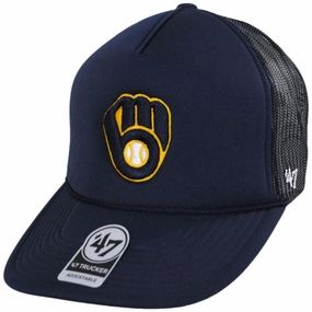 Milwaukee Brewers MLB Foam Mesh Trucker Snapback Baseball Cap