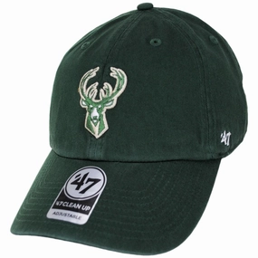 Milwaukee Bucks NBA Clean Up Strapback Baseball Cap Dad Hat