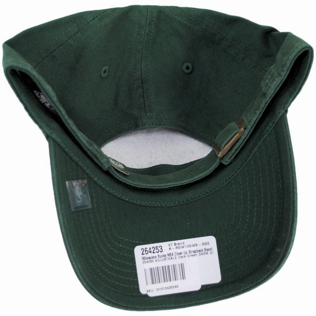 Milwaukee Bucks NBA Clean Up Strapback Baseball Cap Dad Hat