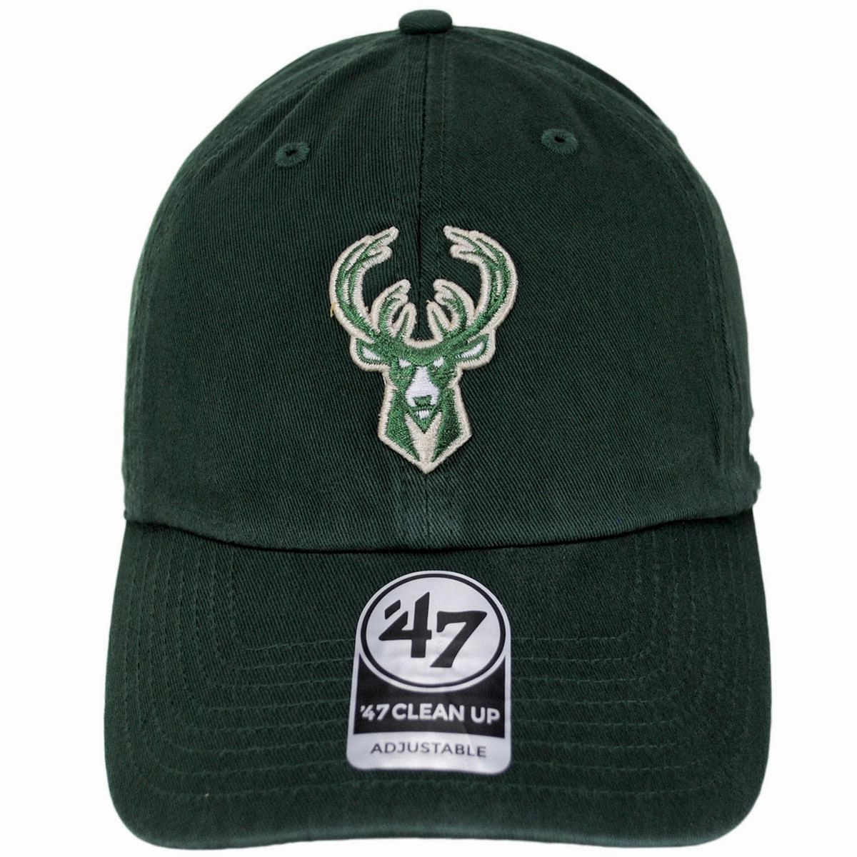 Milwaukee Bucks NBA Clean Up Strapback Baseball Cap Dad Hat