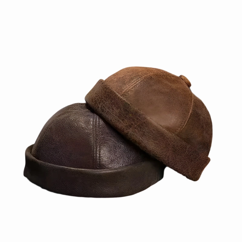 Minsk Vintage Genuine Leather Docker Cap