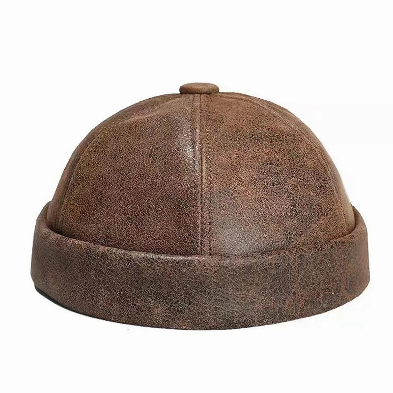 Minsk Vintage Genuine Leather Docker Cap