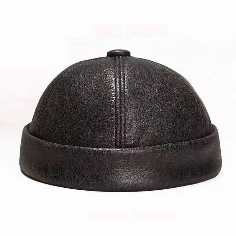 Minsk Vintage Genuine Leather Docker Cap