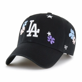 MLB LOS ANGELES DODGERS FLORA 47 CLEAN UP BLACK CAP