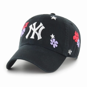 MLB NEW YORK YANKEES FLORA 47 CLEAN UP BLACK CAP