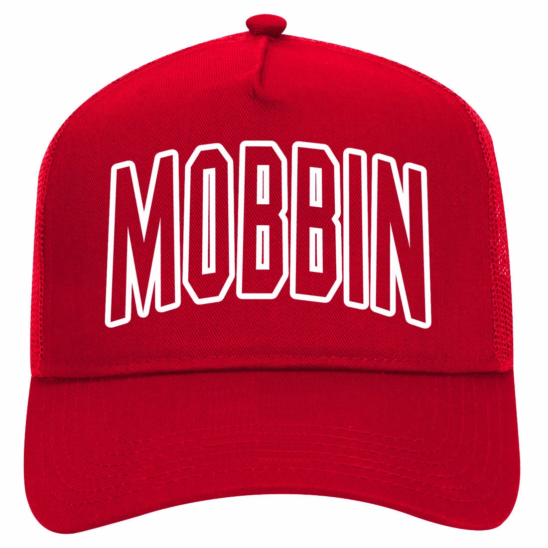 Mobbin Outline Squad Retro Adult 5 Panel Mesh Trucker Hat