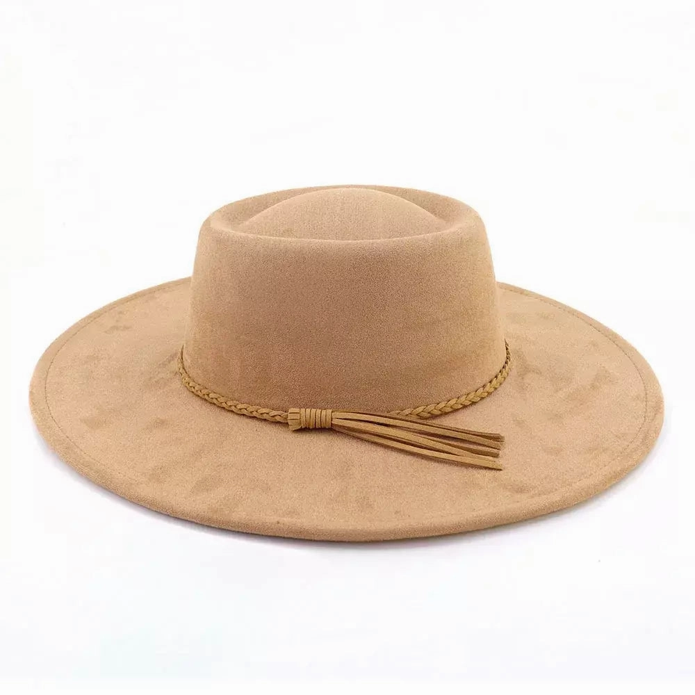 Monaco Wide-Brimmed Suede Porkpie Hat