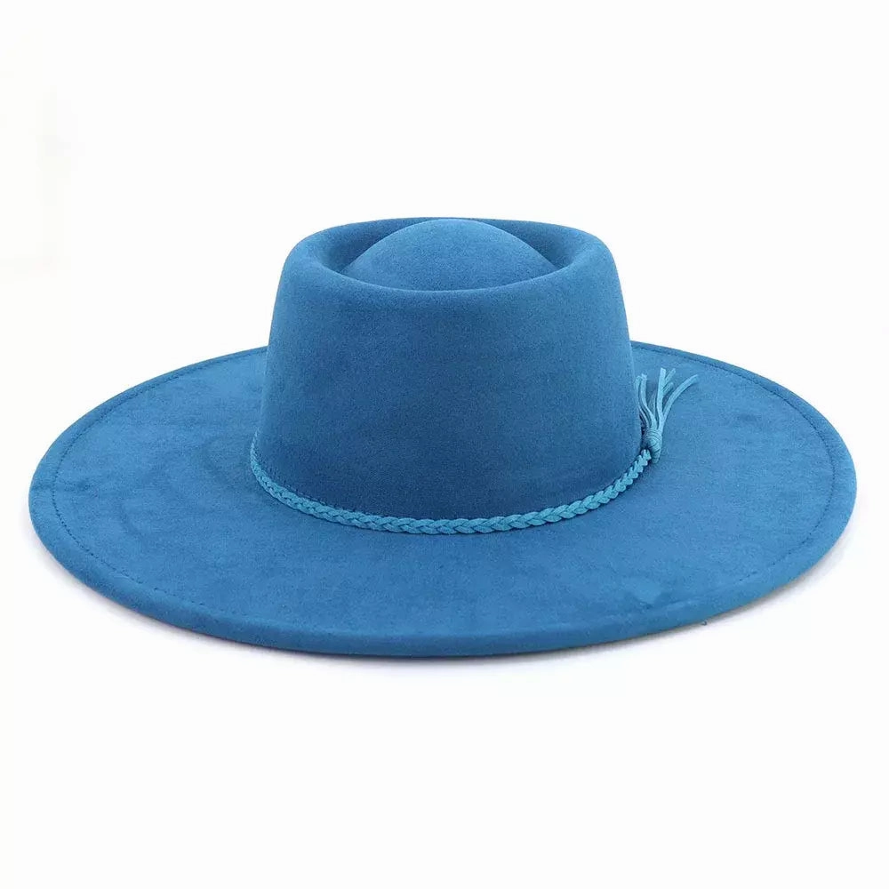 Monaco Wide-Brimmed Suede Porkpie Hat