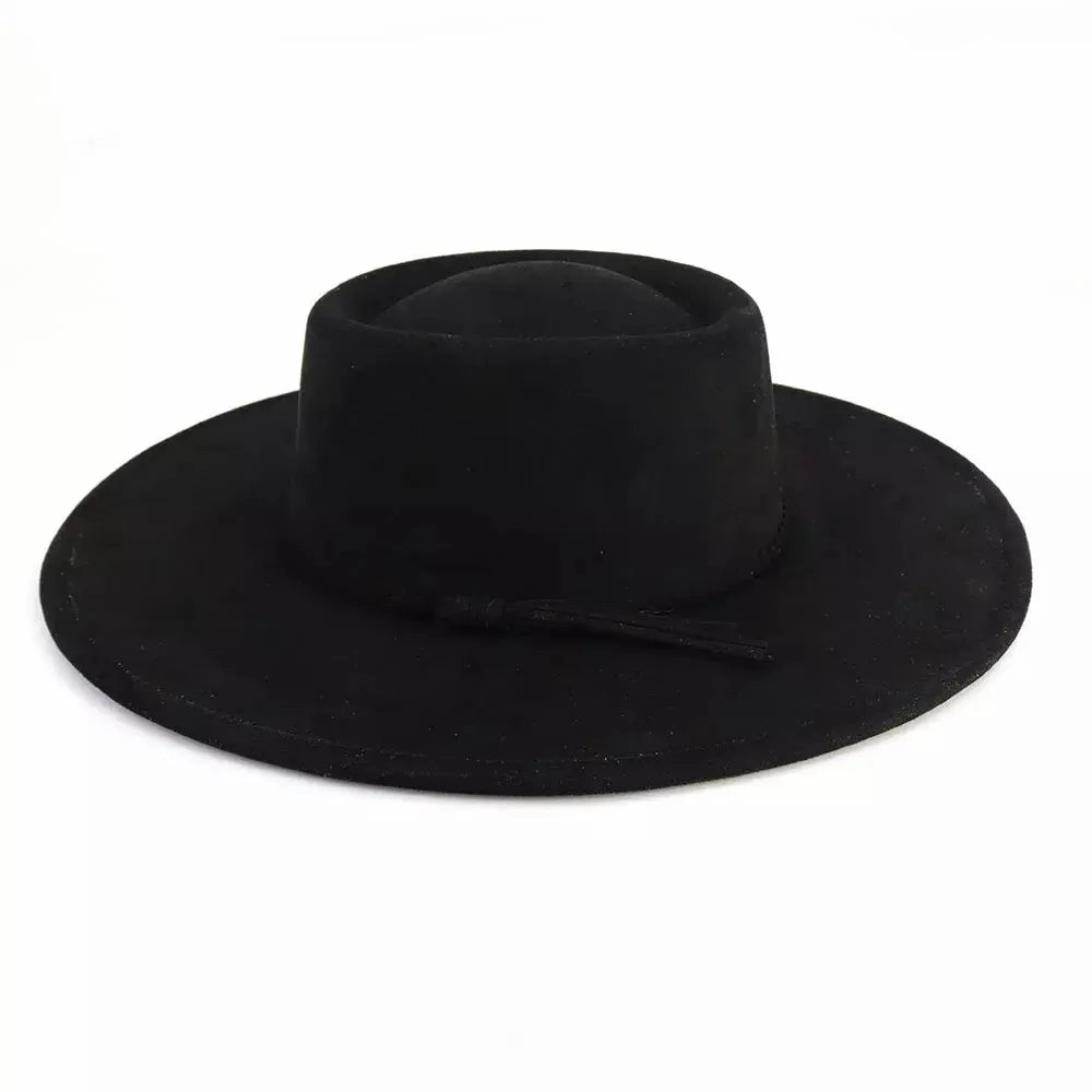 Monaco Wide-Brimmed Suede Porkpie Hat