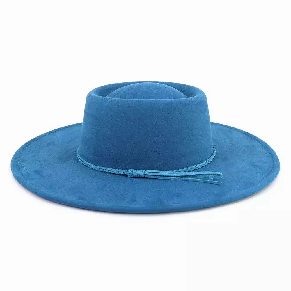 Monaco Wide-Brimmed Suede Porkpie Hat