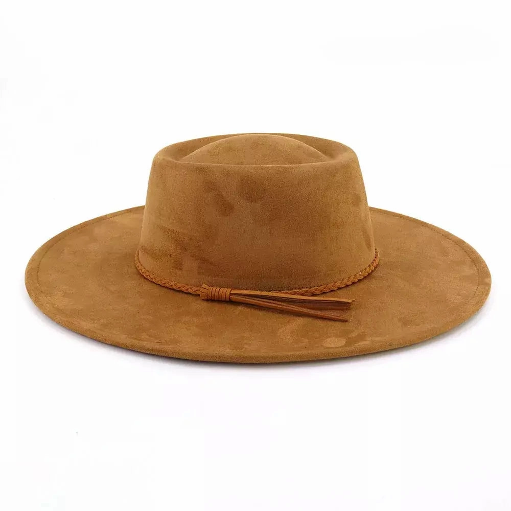 Monaco Wide-Brimmed Suede Porkpie Hat