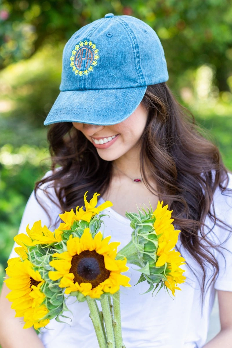 Monogrammed Sunflower Hat