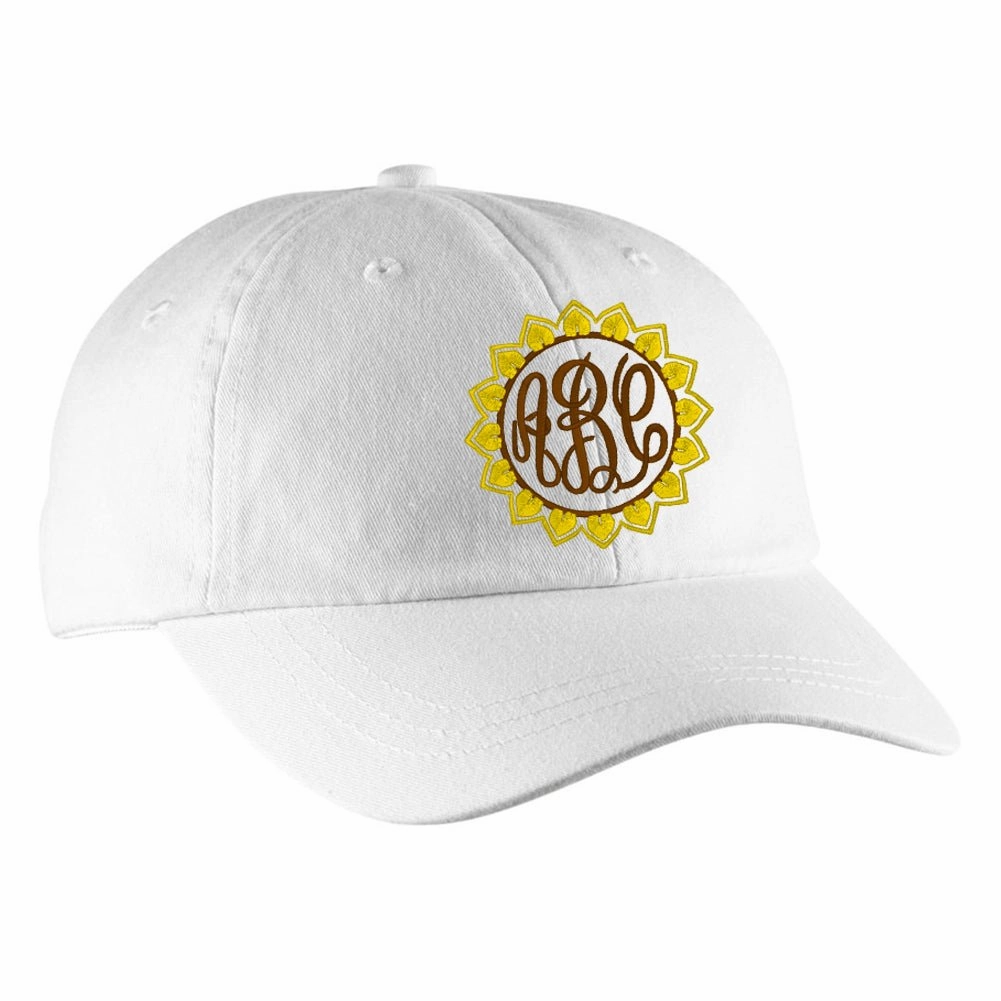 Monogrammed Sunflower Hat