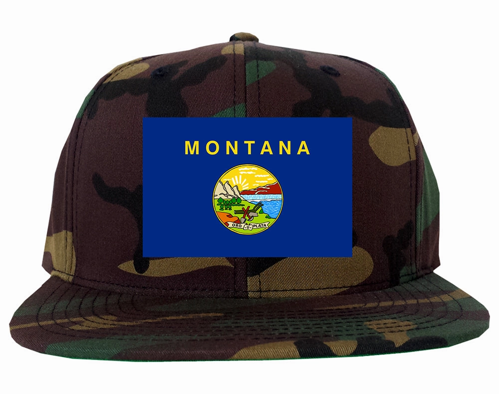 Montana State Flag MT Chest Mens Snapback Hat