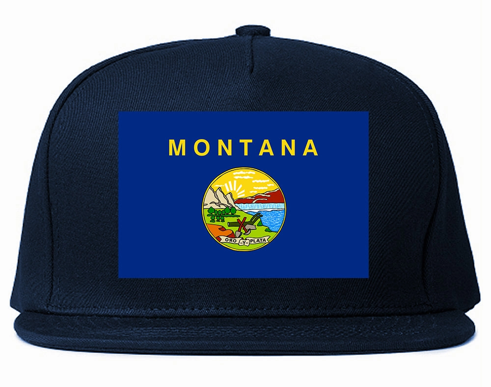 Montana State Flag MT Chest Mens Snapback Hat