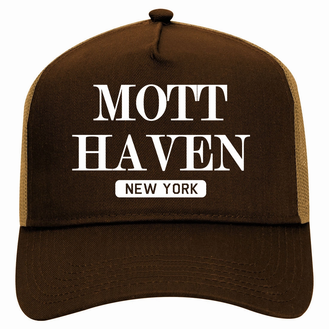 Mott Haven New York Retro Adult 5 Panel Mesh Trucker Hat