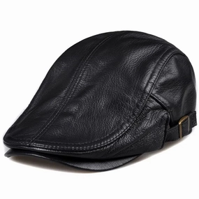 Mulholland Genuine Leather Duckbill Flat Cap