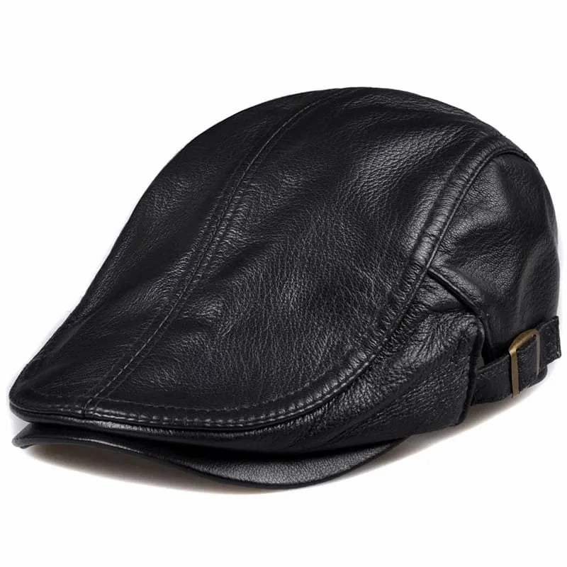 Mulholland Genuine Leather Duckbill Flat Cap