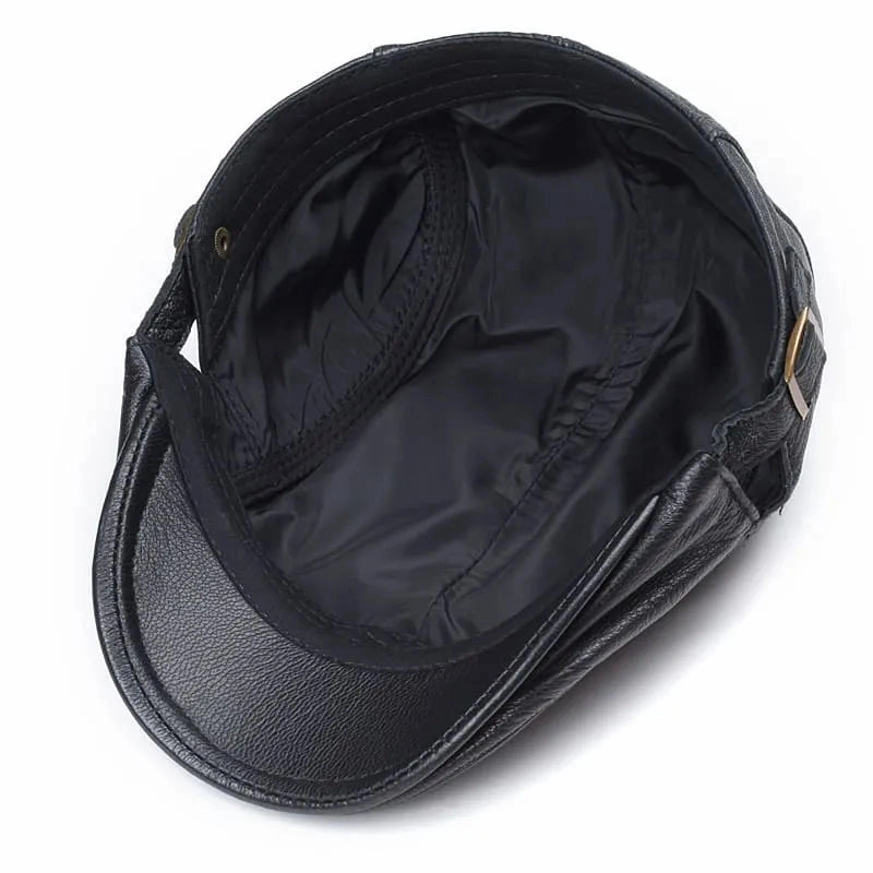 Mulholland Genuine Leather Duckbill Flat Cap