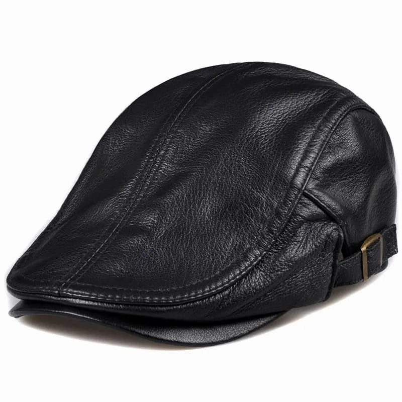 Mulholland Genuine Leather Duckbill Flat Cap