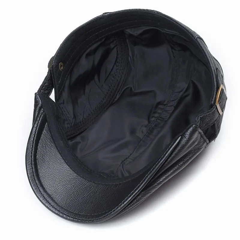 Mulholland Genuine Leather Duckbill Flat Cap