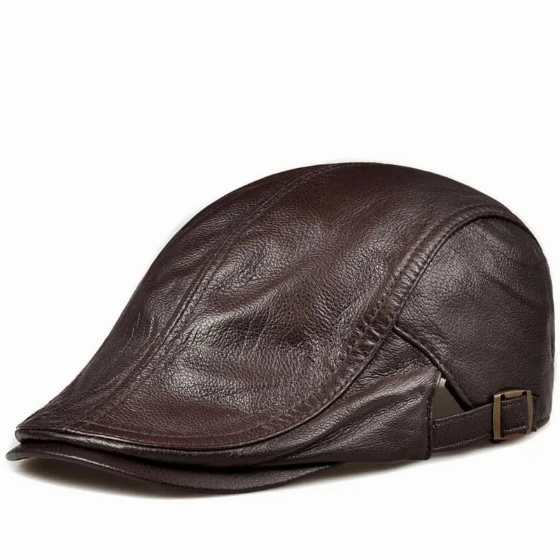 Mulholland Genuine Leather Duckbill Flat Cap