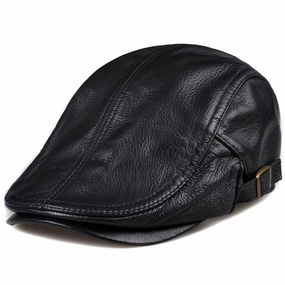 Mulholland Genuine Leather Duckbill Flat Cap