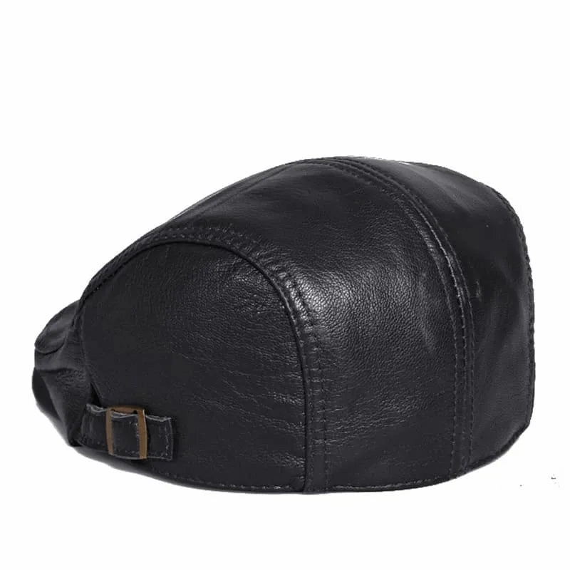 Mulholland Genuine Leather Duckbill Flat Cap