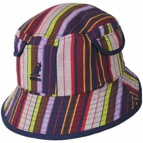 Multi Color Stripe Polyester Blend Bucket Hat