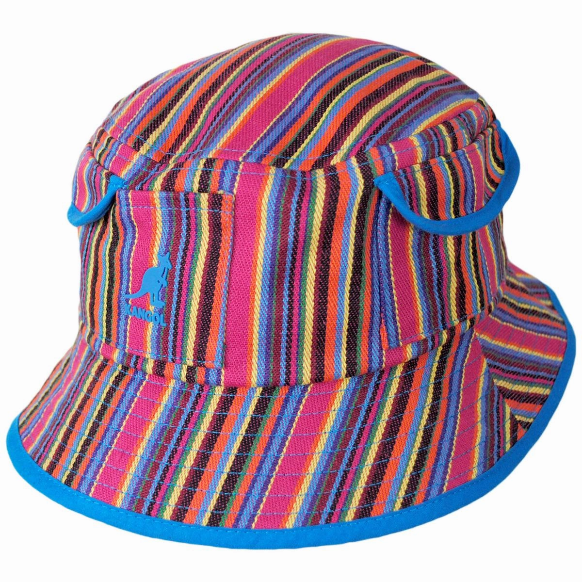 Multi Color Stripe Polyester Blend Bucket Hat